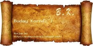 Buday Kornél névjegykártya